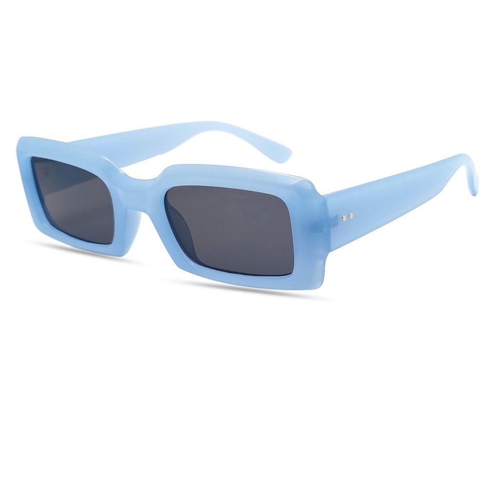 NWT Trendy Blue Unisex Rectangle 90s Sunglasses‎
